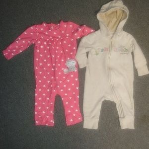 Oshkosh and carters sz 12 mos one pieces